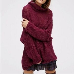 Free People She’s All That Sweater Knit Turtleneck Alpaca Blend Size S Women’s